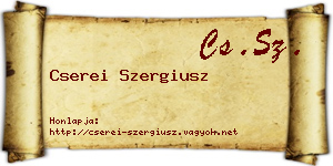Cserei Szergiusz névjegykártya